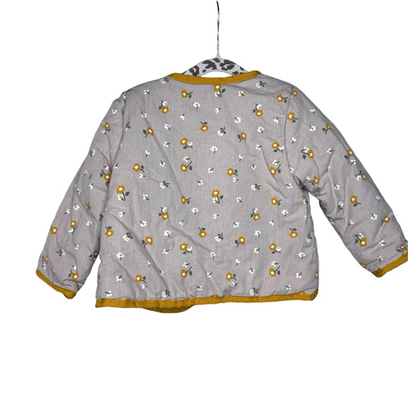 VTG NICOLE MILLER NY QUILTED TAN&YELLOW GOLD FLORAL PRINT JACKET*GIRLS 18 Months - Picture 4 of 10